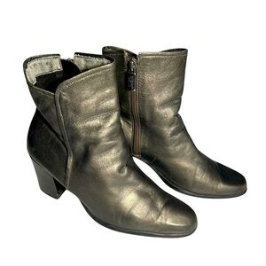 Enzo Angiolini Metalic Gray Womens Leather Boots Sz 7.5